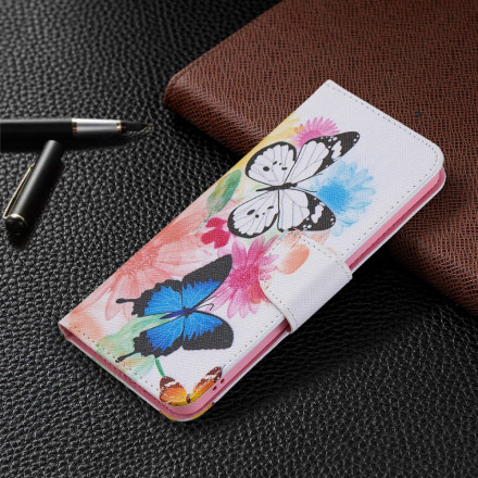 Housse Oppo Reno 6 5G Papillons et Fleurs Peints Housse Oppo Reno 6 5G Papillons et Fleurs Peints