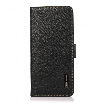 Housse Oppo Reno 6 5G Véritable Cuir Litchi KHAZNEH RFID