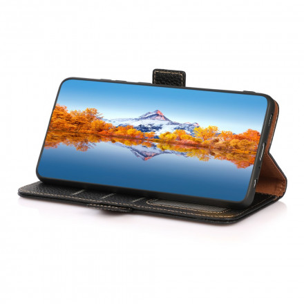 Housse Oppo Reno 6 5G Véritable Cuir Litchi KHAZNEH RFID Housse Oppo Reno 6 5G Véritable Cuir Litchi KHAZNEH RFID
