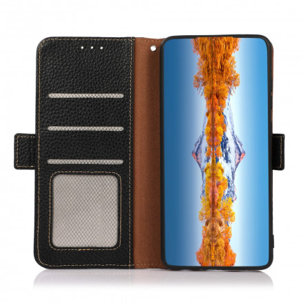 Housse Oppo Reno 6 5G Véritable Cuir Litchi KHAZNEH RFID Housse Oppo Reno 6 5G Véritable Cuir Litchi KHAZNEH RFID