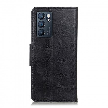 Housse Oppo Reno 6 5G Effet Cuir Fermoir Réversible Housse Oppo Reno 6 5G Effet Cuir Fermoir Réversible