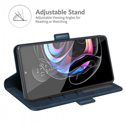 Housse Motorola Edge 20 Lite Rabat Double Classique Housse Motorola Edge 20 Lite Rabat Double Classique