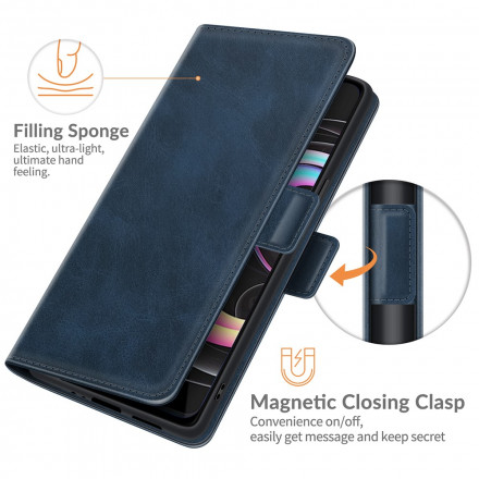 Housse Motorola Edge 20 Lite Rabat Double Classique Housse Motorola Edge 20 Lite Rabat Double Classique