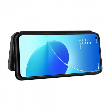 Flip Cover Oppo Reno 6 5G Silicone Carbone Coloré Flip Cover Oppo Reno 6 5G Silicone Carbone Coloré