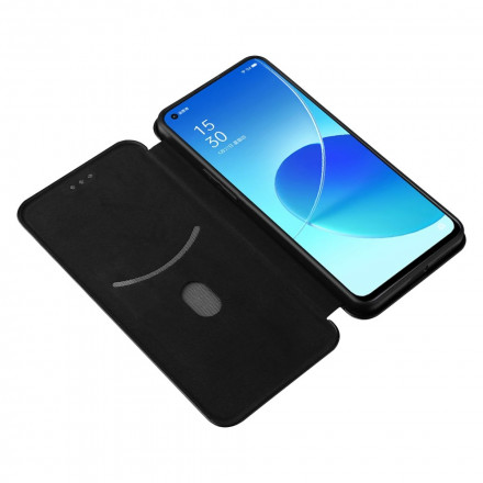 Flip Cover Oppo Reno 6 5G Silicone Carbone Coloré Flip Cover Oppo Reno 6 5G Silicone Carbone Coloré
