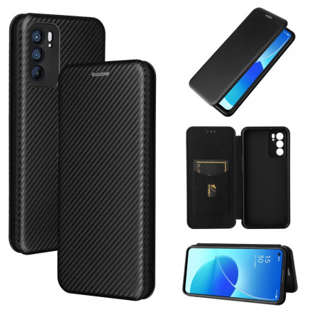 Flip Cover Oppo Reno 6 5G Silicone Carbone Coloré Flip Cover Oppo Reno 6 5G Silicone Carbone Coloré