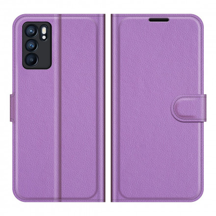 Housse Oppo Reno 6 5G Simili Cuir Litchi Classique Housse Oppo Reno 6 5G Simili Cuir Litchi Classique