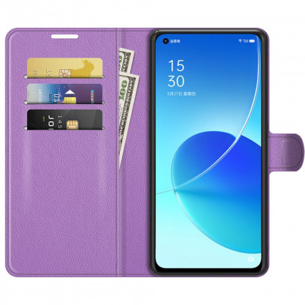 Housse Oppo Reno 6 5G Simili Cuir Litchi Classique Housse Oppo Reno 6 5G Simili Cuir Litchi Classique