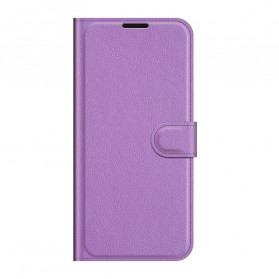 Housse Oppo Reno 6 5G Simili Cuir Litchi Classique