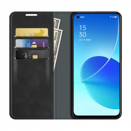 Flip Cover Oppo Reno 6 5G Effet Cuir Douceur