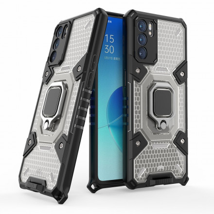 Coque Oppo Reno 6 5G Nid d'Abeille avec Anneau Coque Oppo Reno 6 5G Nid d'Abeille avec Anneau