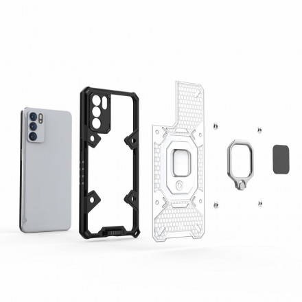 Coque Oppo Reno 6 5G Nid d'Abeille avec Anneau Coque Oppo Reno 6 5G Nid d'Abeille avec Anneau