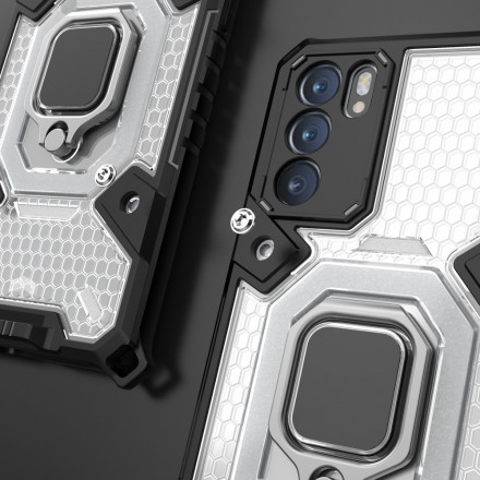 Coque Oppo Reno 6 5G Nid d'Abeille avec Anneau Coque Oppo Reno 6 5G Nid d'Abeille avec Anneau