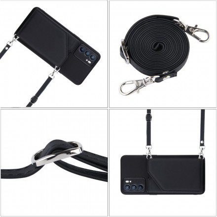 Coque Oppo Reno 6 5G Bandoulière Porte-cartes Coque Oppo Reno 6 5G Bandoulière Porte-cartes