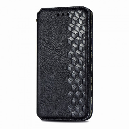 Flip Cover Motorola Edge 20 Lite Simili Cuir Texture Diamant