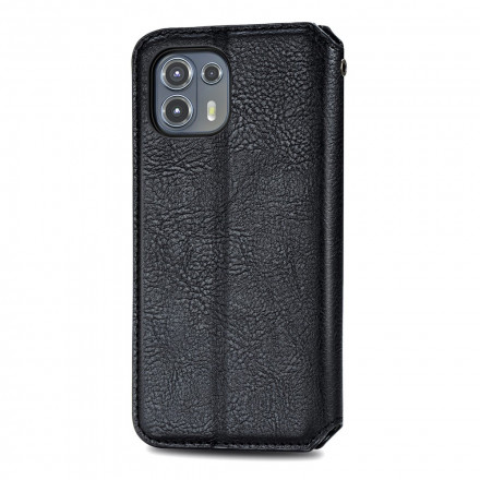 Flip Cover Motorola Edge 20 Lite Simili Cuir Texture Diamant