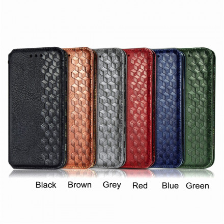 Flip Cover Motorola Edge 20 Lite Simili Cuir Texture Diamant