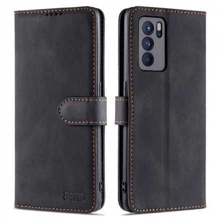 Housse Oppo Reno 6 5G AZNS Effet Cuir Couture Housse Oppo Reno 6 5G AZNS Effet Cuir Couture