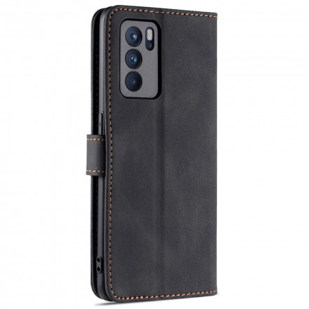 Housse Oppo Reno 6 5G AZNS Effet Cuir Couture Housse Oppo Reno 6 5G AZNS Effet Cuir Couture