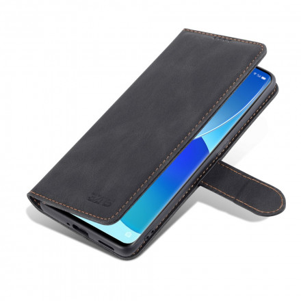 Housse Oppo Reno 6 5G AZNS Effet Cuir Couture Housse Oppo Reno 6 5G AZNS Effet Cuir Couture