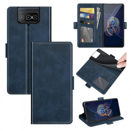 Housse Asus Zenfone 8 Flip Rabat Double Classique Housse Asus Zenfone 8 Flip Rabat Double Classique
