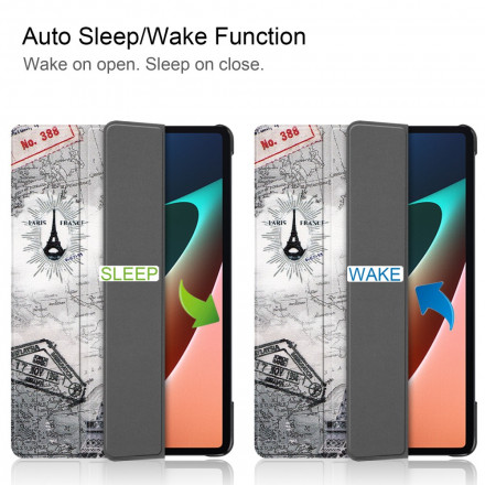 Smart Case Xiaomi Pad 5 Porte-Stylet Tour Eiffel Smart Case Xiaomi Pad 5 Porte-Stylet Tour Eiffel