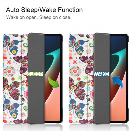 Smart Case Xiaomi Pad 5 Porte-Stylet Fleurs Vintages Smart Case Xiaomi Pad 5 Porte-Stylet Fleurs Vintages
