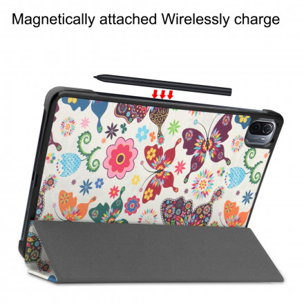 Smart Case Xiaomi Pad 5 Porte-Stylet Fleurs Vintages Smart Case Xiaomi Pad 5 Porte-Stylet Fleurs Vintages