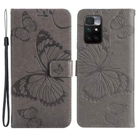 Housse Xiaomi Redmi 10 Papillons Géants à Lanière Housse Xiaomi Redmi 10 Papillons Géants à Lanière