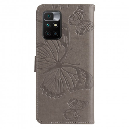 Housse Xiaomi Redmi 10 Papillons Géants à Lanière Housse Xiaomi Redmi 10 Papillons Géants à Lanière