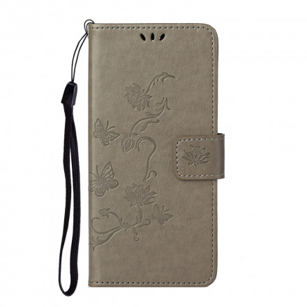 Housse Xiaomi 11T / 11T Pro Papillons Et Fleurs À Lanière Housse Xiaomi 11T / 11T Pro Papillons Et Fleurs À Lanière