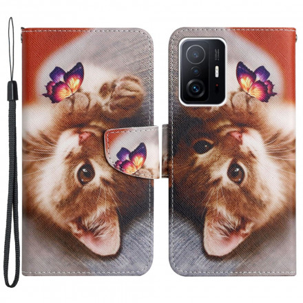Housse Xiaomi 11T / 11T Pro Mon Chaton et Papillon Housse Xiaomi 11T / 11T Pro Mon Chaton et Papillon