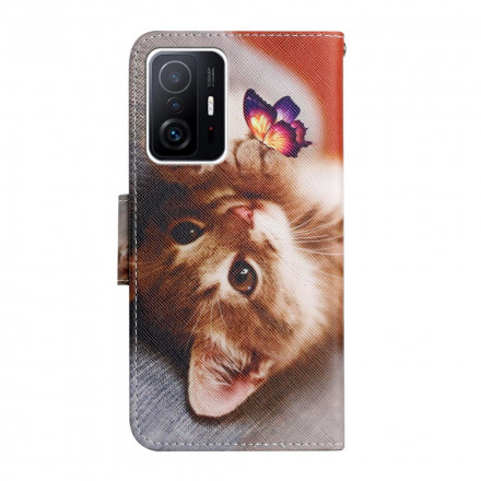 Housse Xiaomi 11T / 11T Pro Mon Chaton et Papillon Housse Xiaomi 11T / 11T Pro Mon Chaton et Papillon