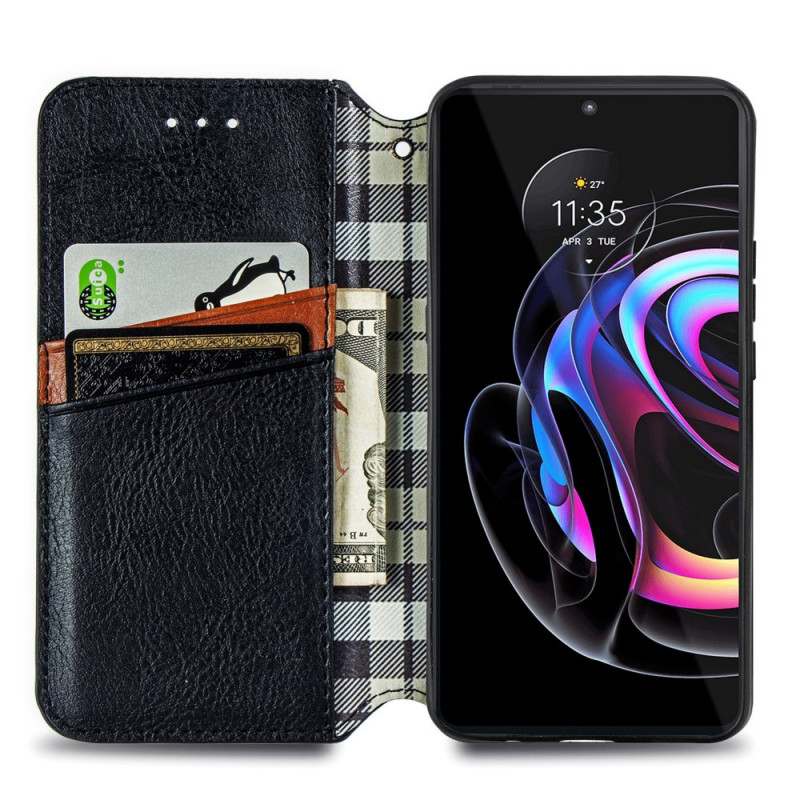 Flip Cover Motorola Edge 20 Pro Effet Cuir Texture Diamant Ma Coque