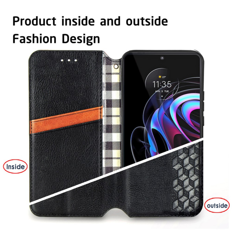 Flip Cover Motorola Edge 20 Pro Effet Cuir Texture Diamant Ma Coque