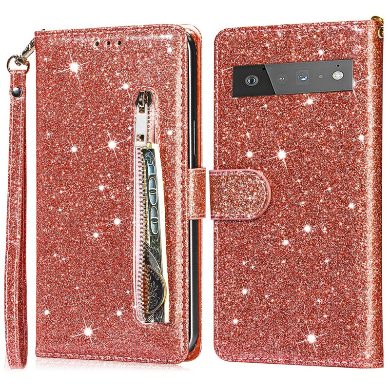 Housse Google Pixel 6 Pro Porte-Monnaie Paillettes