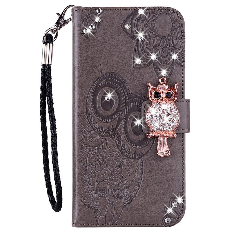 Housse Google Pixel 6 Pro Hibou Mandala et Breloque