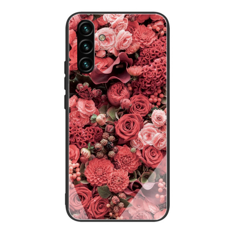 Coque Samsung Galaxy A13 5G / A04s Verre trempé Fleurs Roses