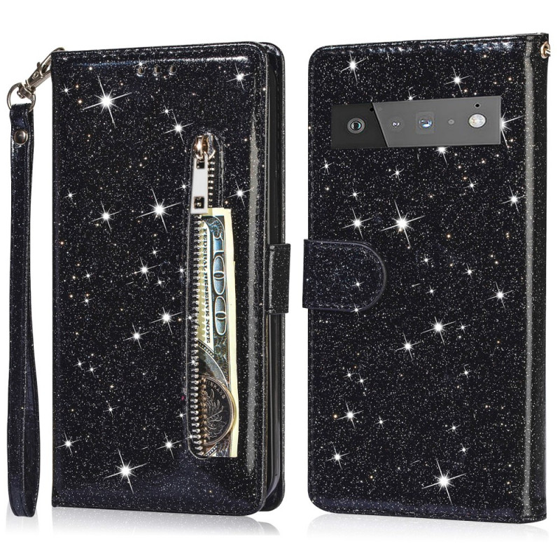 Housse Google Pixel 6 Porte-Monnaie Paillettes