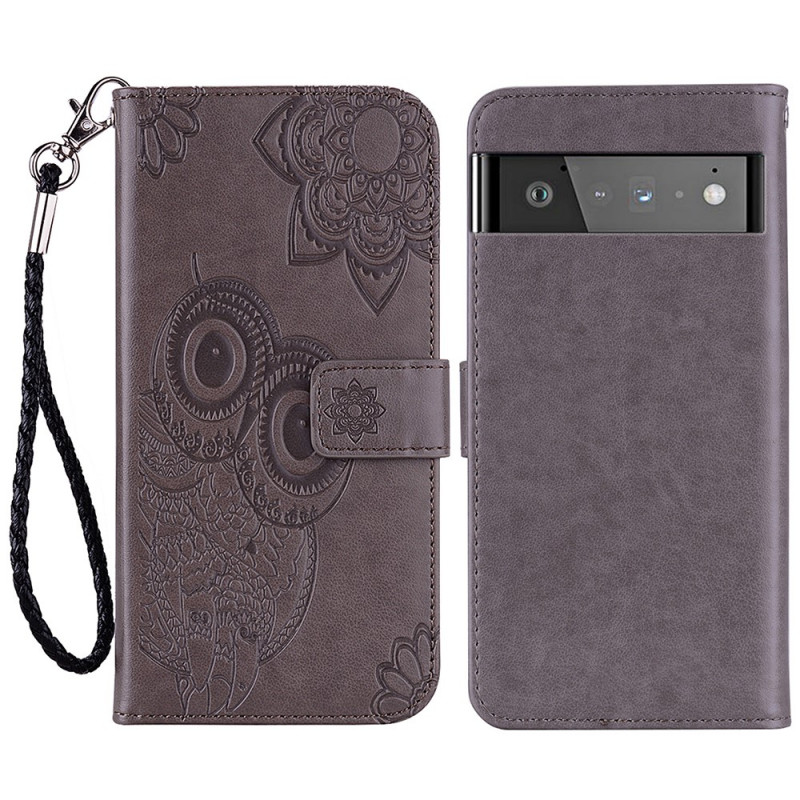 Housse Google Pixel 6 Hibou Mandala et Lanière