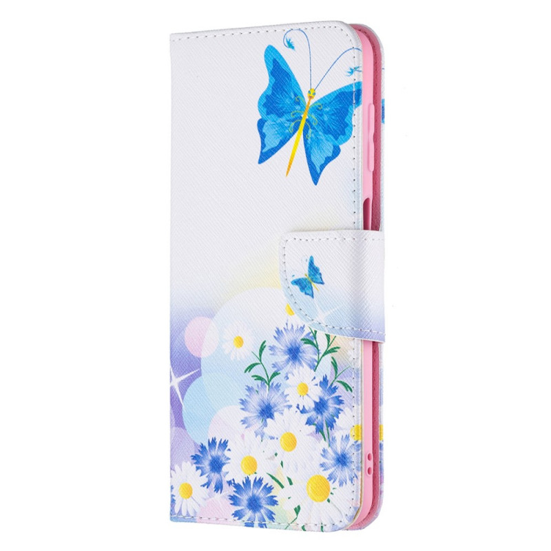 Housse Samsung Galaxy M32 Papillons et Fleurs Peints