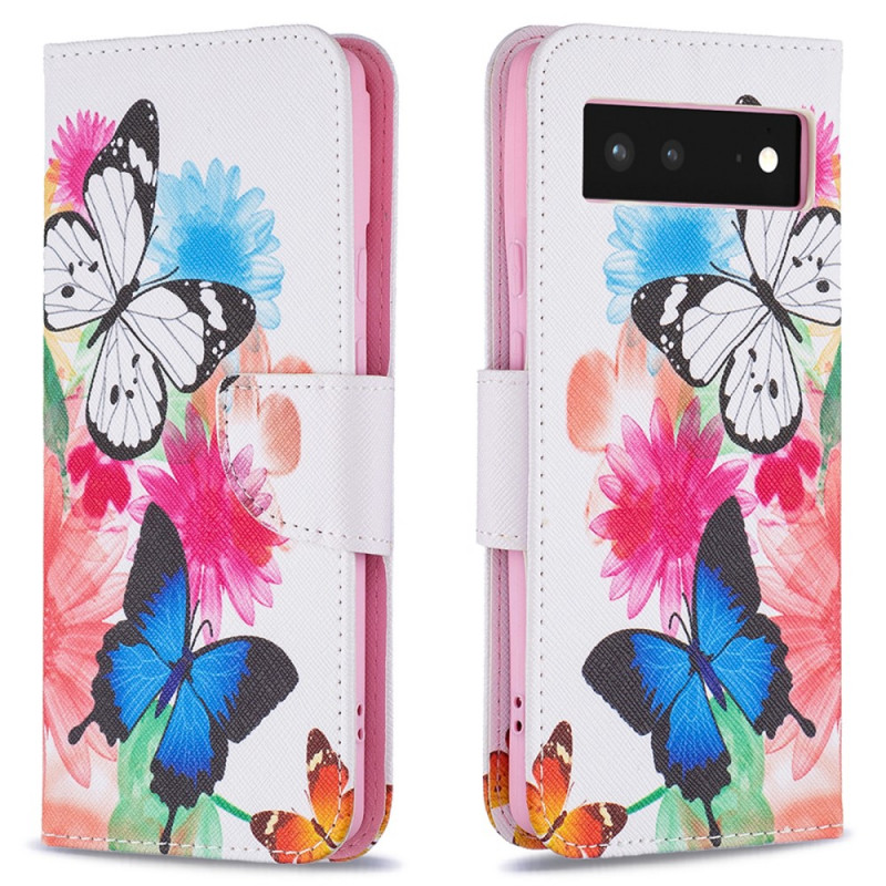 Housse Google Pixel 6 Papillons Peints