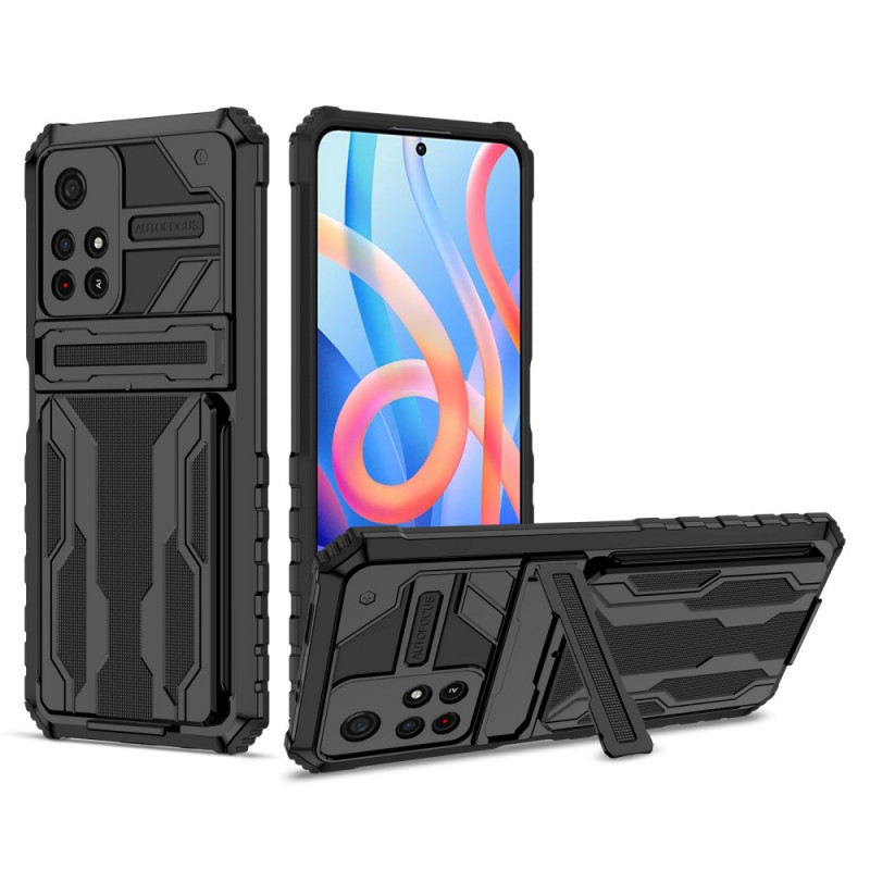 Coque Poco M4 Pro 5G Porte-Cartes à Glissière et Support