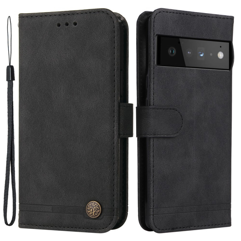 Housse Google Pixel 6 Pro Simili Cuir Rivet et Lanière
