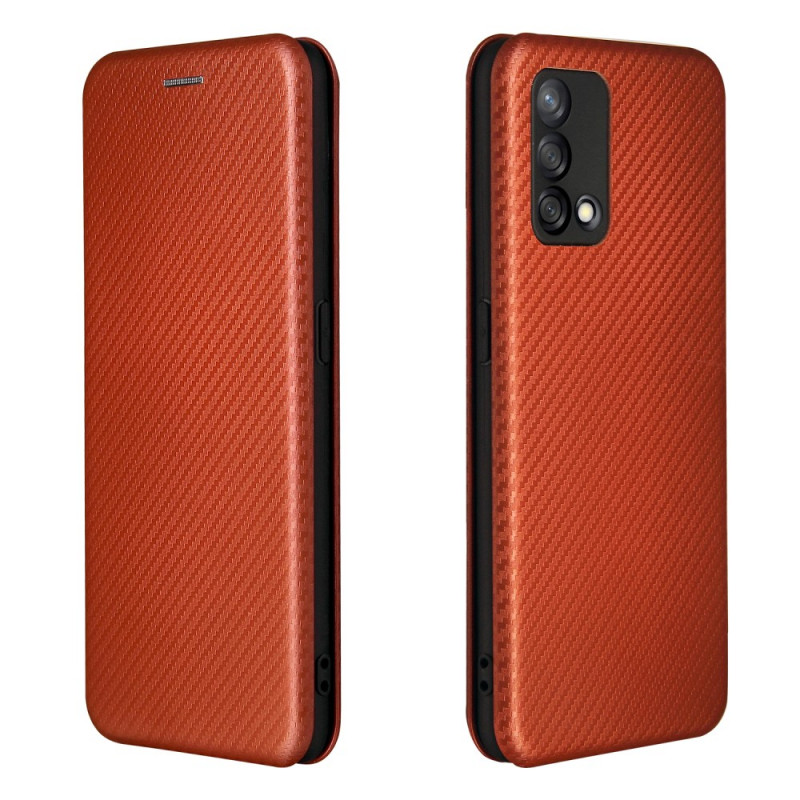 Flip Cover Oppo A74 4G Fibre Carbone