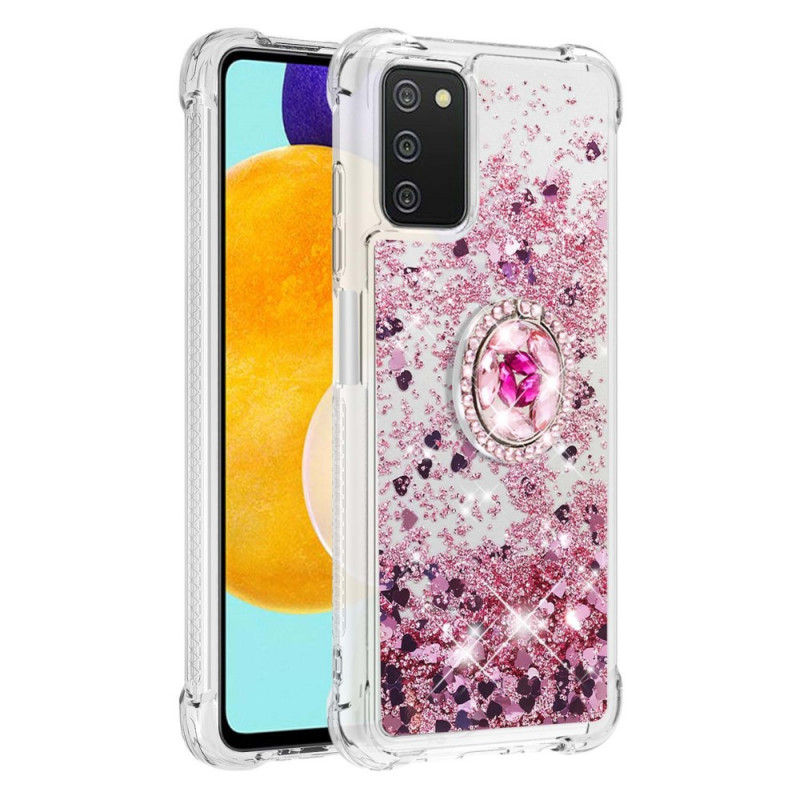 Coque Samsung Galaxy A03s Paillettes avec Anneau-Support