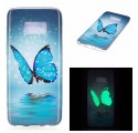 Coque Samsung Galaxy S8 Papillon Bleu Fluorescente