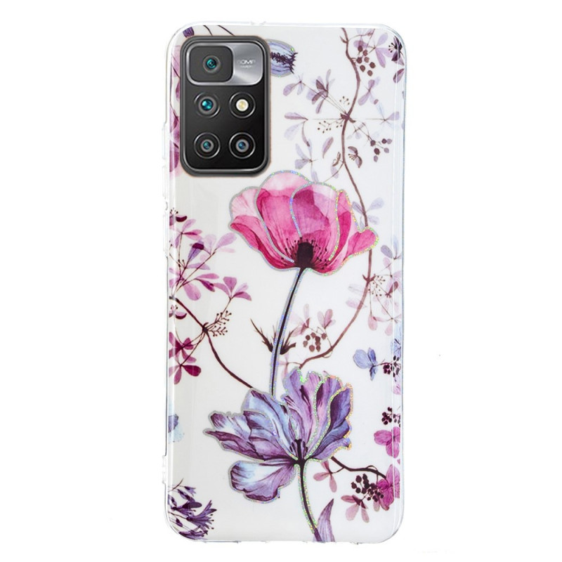 Coque Xiaomi Redmi 10 Marbrée Fleurs
