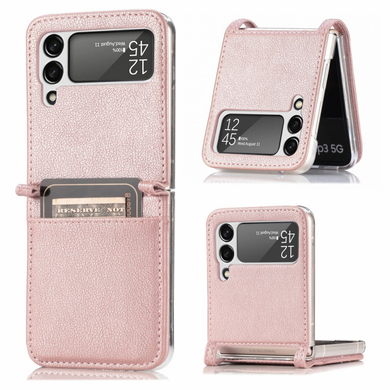 Coque Samsung Galaxy Z Flip 3 5G Texture Cuir Porte Carte