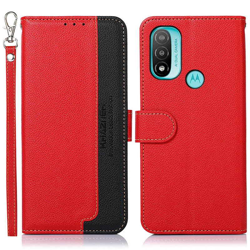 Housse Moto E40 / E30 / E20 Style Litchi RFID KHAZNEH